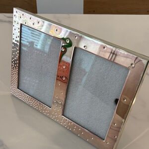 Nambe Dazzle Silver Double 5x7 Picture Frame